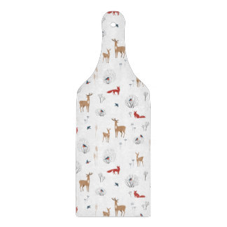 Cute Festive Animals Winter Christmas Pattern. カッティングボード