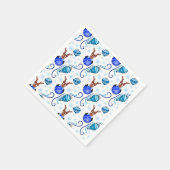 Cute Festive Blue Christmas Reindeer スタンダードカクテルナプキン (角)
