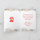 Cute Festive Boston Terrier Personalized Christmas シーズンカード (内部)