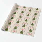 Cute Festive Christmas Tree Print Gift Wrapping ラッピングペーパー (アンロールド)