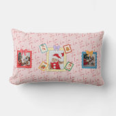 Cute Festive Collage with Pastel Holiday Frames ランバークッション (正面)