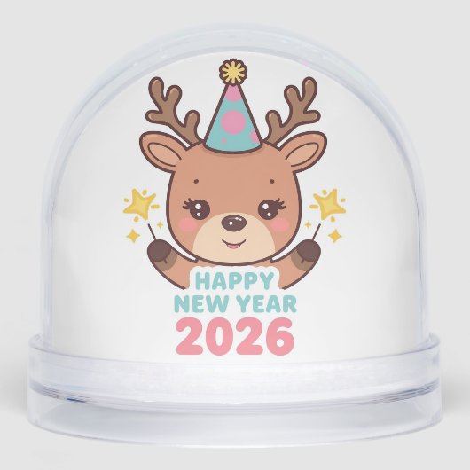 cute festive happy new year 2026 snow globe (正面)