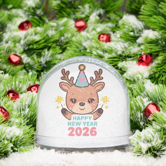 cute festive happy new year 2026 snow globe (クリスマス)