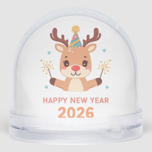 cute festive happy new year 2026 snow globe (裏面)
