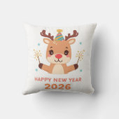 cute festive new year pillow 2026 クッション (裏面)
