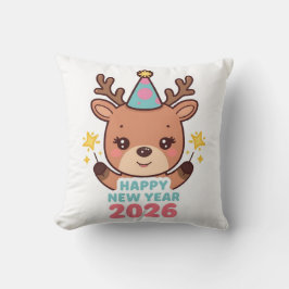 cute festive new year pillow 2026 クッション
