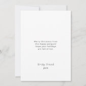 Cute Festive Penguin Skating Holiday Greeting Card シーズンカード (裏面)