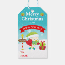 Cute Festive Red Bird in Santa Hat Christmas