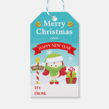 Cute Festive Red Bird in Santa Hat Christmas