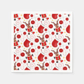 Cute Festive Red Christmas Reindeer スタンダードカクテルナプキン (正面)