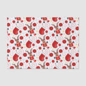 Cute Festive Red Christmas Reindeer 薄葉紙 (正面)