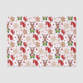 Cute Festive Red Christmas Reindeer 薄葉紙 (正面)