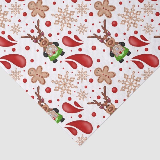 Cute Festive Red Christmas Reindeer 薄葉紙 (詳細)