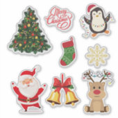 Cute Festive– Santa, Reindeer, Tree Vinyl Stickers シール (正面)