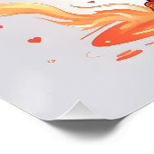 Cute Fire Baby Dragon Art ポスター (コーナー)