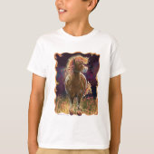 Cute Fire Horse Front and Back Tシャツ (正面)
