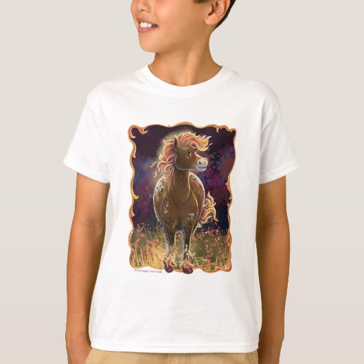 Cute Fire Horse Front and Back Tシャツ (正面)