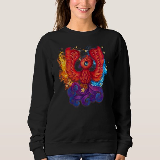 Cute Firebird Rising Phoenix Art T-Shirt Kids Todd スウェットシャツ (正面)