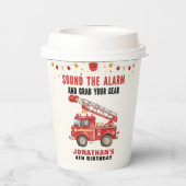 Cute Firefighter Birthday Boy  紙コップ (裏面)