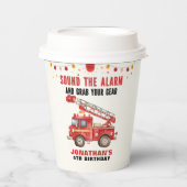 Cute Firefighter Birthday Boy  紙コップ (正面)