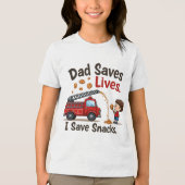 Cute Firefighthing Kids T-Shirt with Firetrucks トライブレンドＴシャツ (正面)