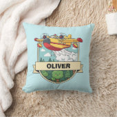 Cute Firefighting Plane Badge クッション (ブランケット)