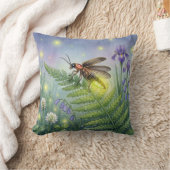 Cute Firefly and Flowers Tiny Insects  クッション (ブランケット)