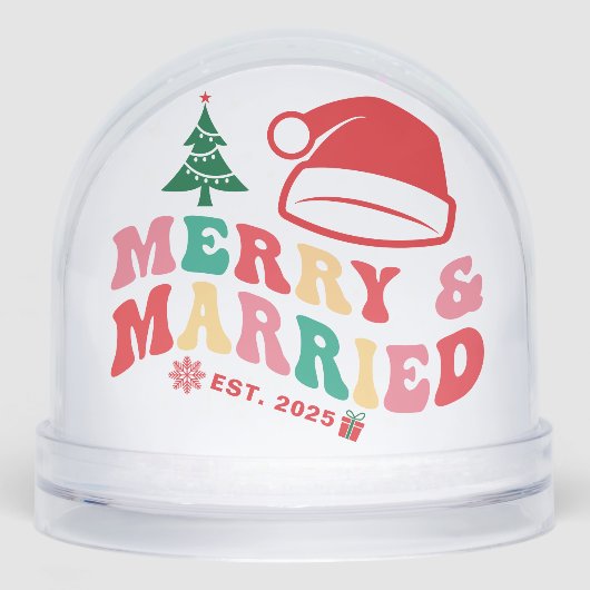 Cute First Christmas Married and Merry Newlyweds  (正面)