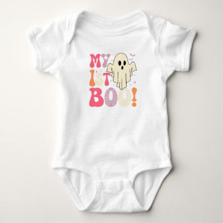 Cute First Halloween Romper with Ghost and Webs ベビーボディスーツ
