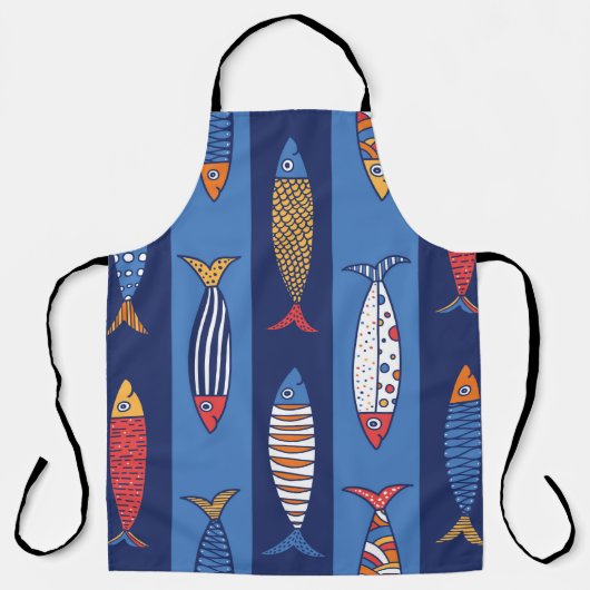 Cute fish. Kids background. Seamless pattern エプロン (正面)