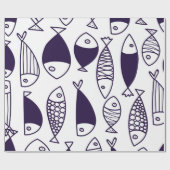 Cute fish. Kids background. Seamless pattern. Can ラッピングペーパー (フラット)