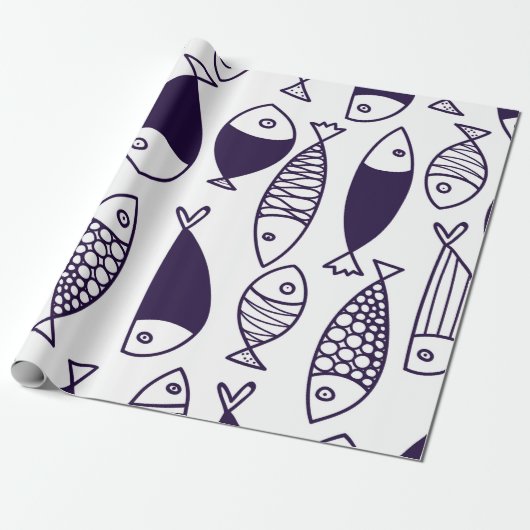Cute fish. Kids background. Seamless pattern. Can ラッピングペーパー (アンロールド)