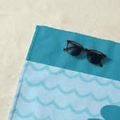 Cute Fish Waves for Days Personalized Kids ビーチタオル (インサイチュ)