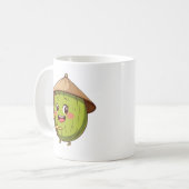 Cute Fishing Coconut Cartoon - Tropical Summer Vib コーヒーマグカップ (正面左)