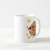 Cute Fishing Coconut with Conical Hat Cartoon Mug コーヒーマグカップ (正面右)