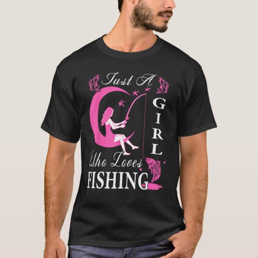 Cute Fishing For Women Girls Kids Fisher Fisherman Tシャツ (正面)