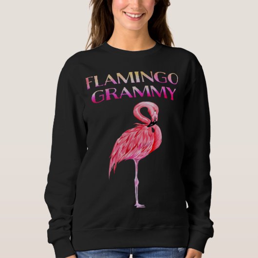Cute Flamingo Grammy Awesome Christmas スウェットシャツ (正面)
