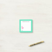 cute flamingo in the summer ポストイット (デスク上)