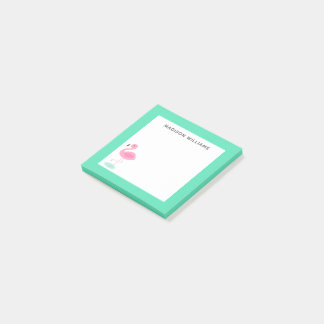 cute flamingo in the summer ポストイット