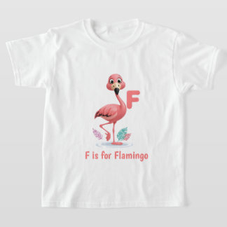 Cute Flamingo Kids T-Shirt | F is for Flamingo Alp Tシャツ