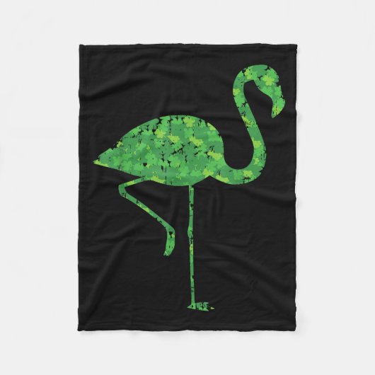 Cute Flamingo Shamrocks Shirt St Patricks Day Anim フリースブランケット (正面)