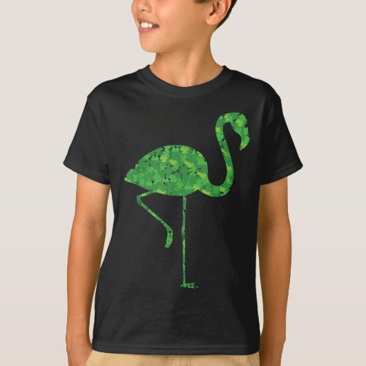 Cute Flamingo Shamrocks Shirt St Patricks Day Anim Tシャツ (正面)