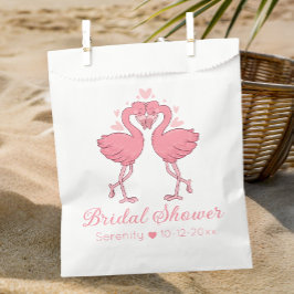 Cute Flamingo Tropical Pink Hawaiian Bridal Shower フェイバーバッグ