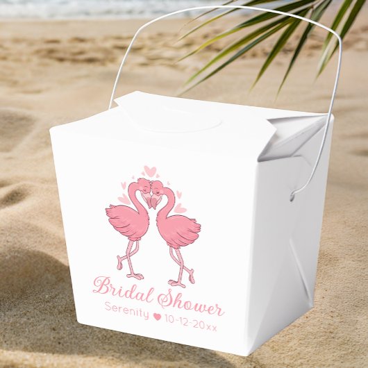 Cute Flamingo Tropical Pink Hawaiian Bridal Shower フェイバーボックス