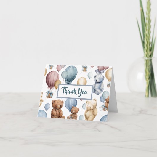 Cute Flat Baby Boy Thank You Card – Pastel Style サンキューカード (正面)