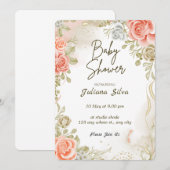 Cute Floral Baby Shower Invitation  招待状 (正面/裏面)