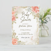 Cute Floral Baby Shower Invitation  招待状 (スタンド正面)