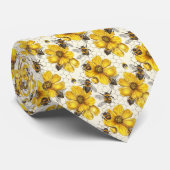 Cute floral bee tiled pattern  ネクタイ (ロール)