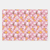 Cute Floral Bird Seamless Pattern ラッピングペーパーシート (正面2)