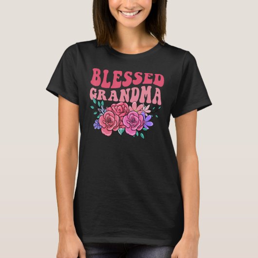 Cute Floral Blessed Grandma Mothers Day Mom Tシャツ (正面)